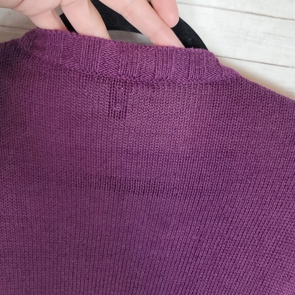 EILEEN FISHER ORGANIC BLEND PURPLE CROPPED CARDIGAN, SZ PP/XS - Picture 5 of 8